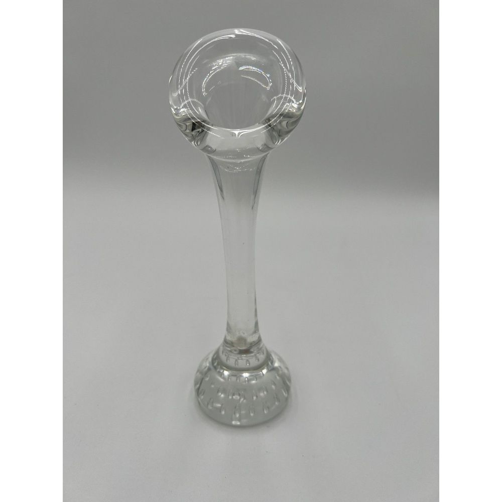 Vintage Aseda Swedish MCM Tulip Bone Vase‎ Bud Vase Controlled Bubbles 8.5"